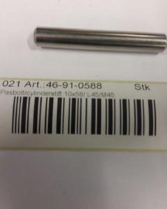 Pasbolt/cylindrical pin 10x58/ L45/M45